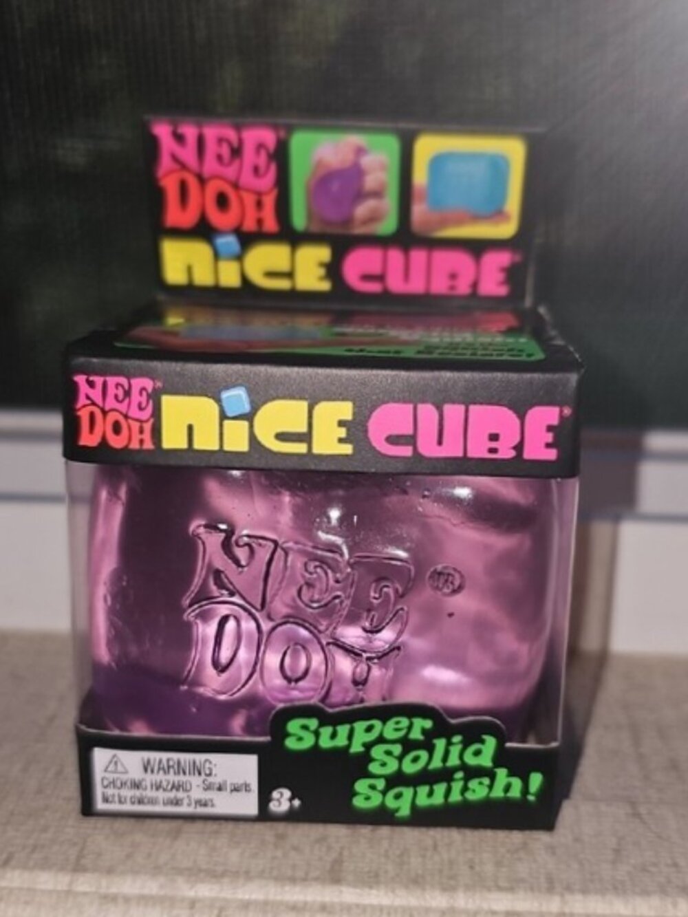 NeeDoh Nice Cube, Square Shaped Sensory Toy, (1 Piece, Purple) New